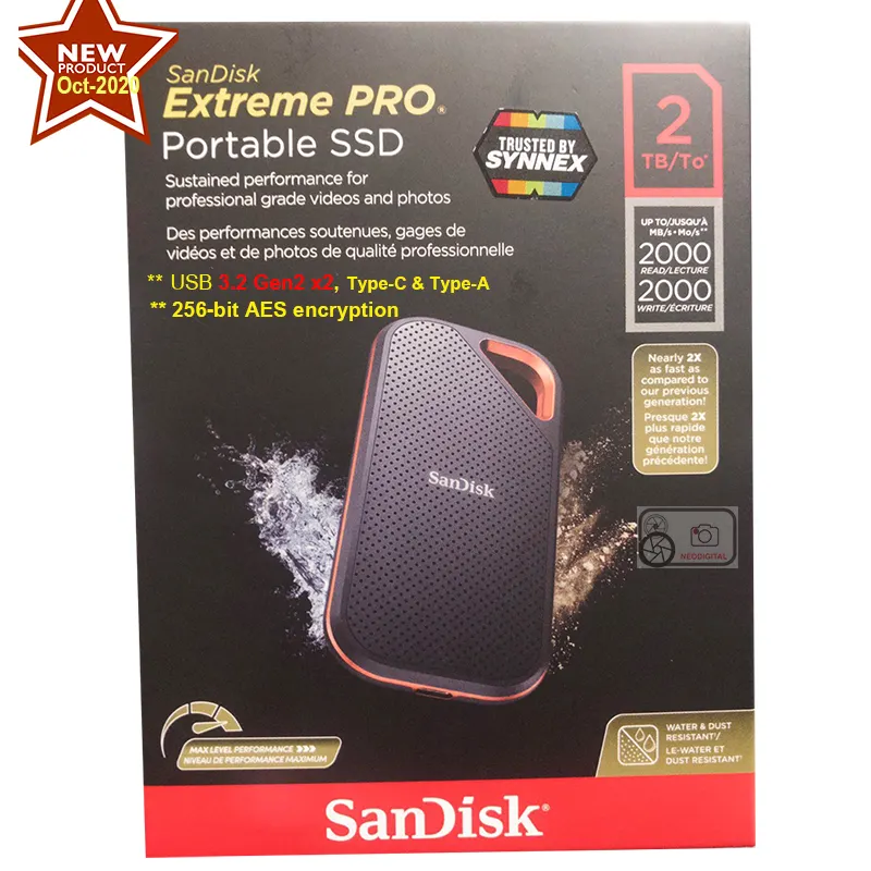 ภาพสินค้าSandisk Extreme PRO Portable SSD (2000MB/s) version.2 จากร้าน NEODIGITAL บน Lazada ภาพที่ 1