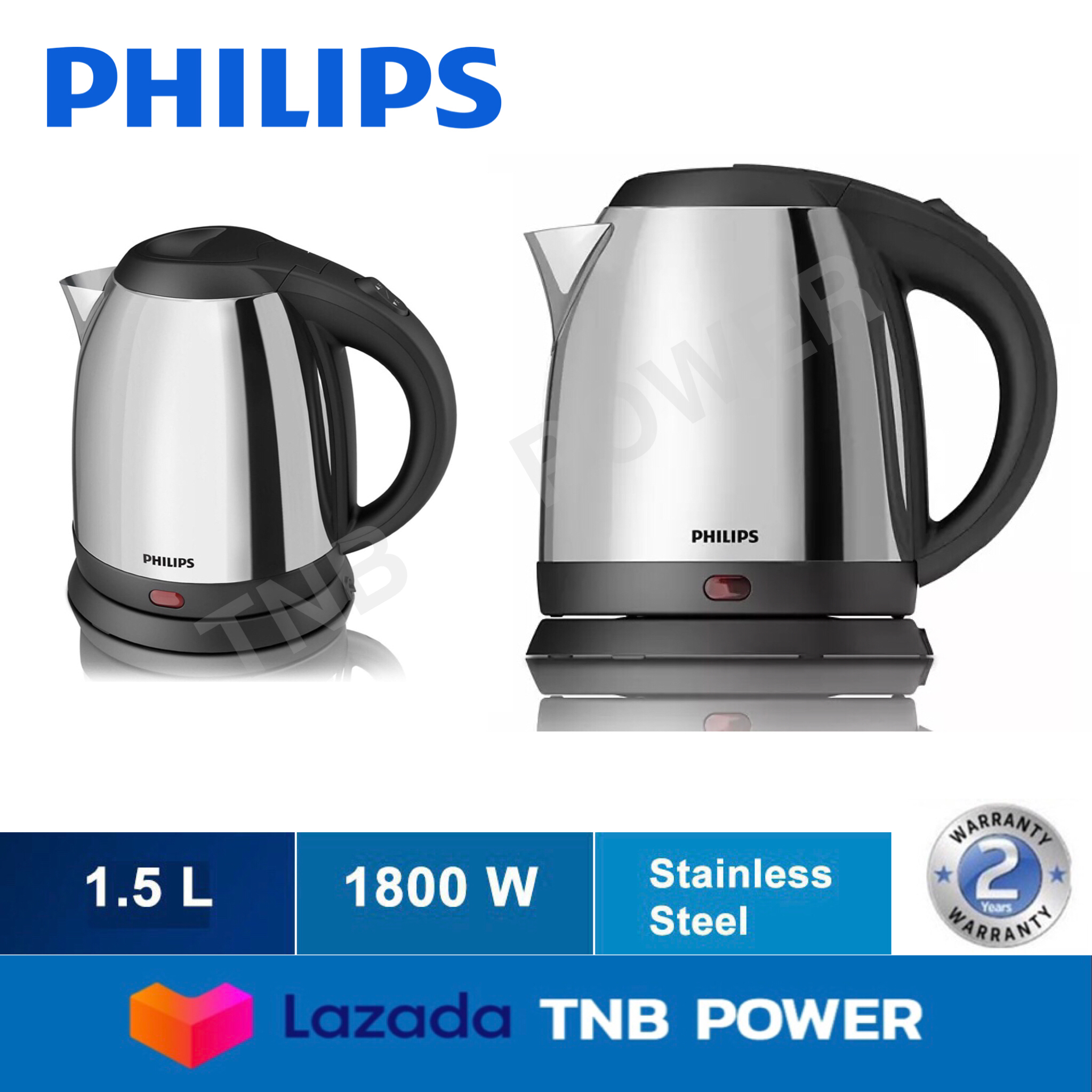 Philips กาต้มน้ำไฟฟ้า รุ่น HD9306/03 (1,800 วัตต์, 1.5 ลิตร) Lazada.co.th
