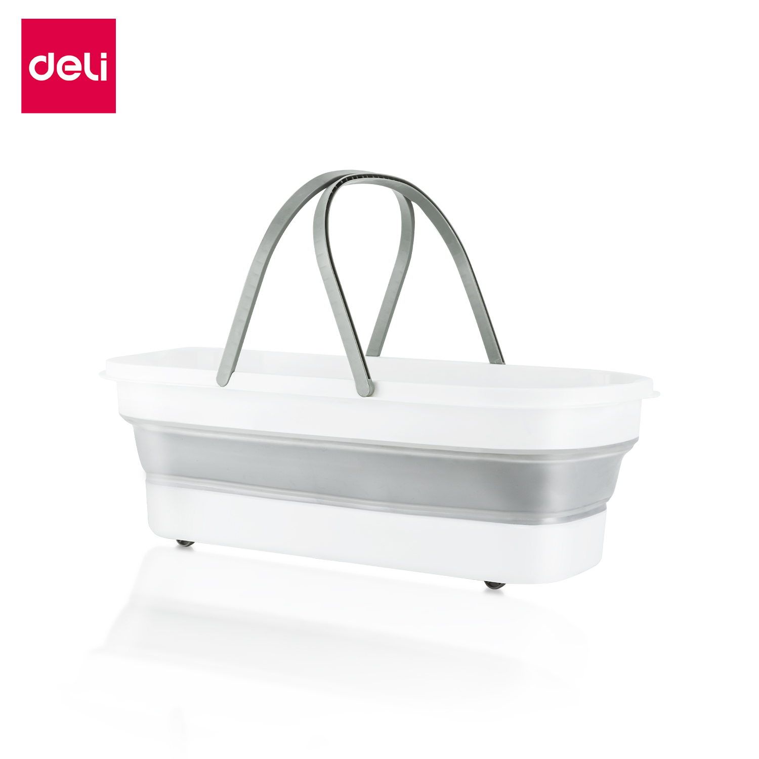 Deli ถังน้ำ ถังน้ำพับได้ กะละมังพับได้ มีล้อเคลื่อนย้ายสะดวก ด้ามจับคู่รับน้ำหนักได้เยอะ พับเก็บได้ประหยัดพื้นที่ พกพาสะดวก เช็ดทำความสะอาดง่าย Bucket ราคา 193 บาท*ส่งฟรี