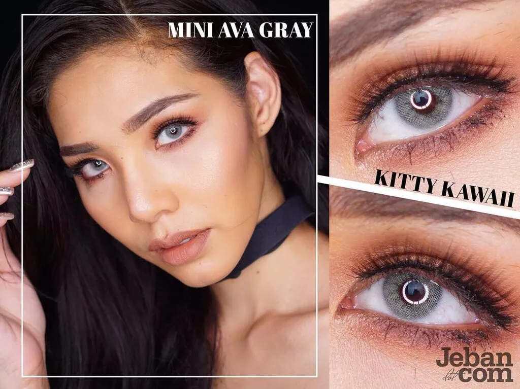 Mini AVA Gray 🍁 Kitty Kawaii 🍁 Contact Lens คอนแทคเลนส์ สีเทา