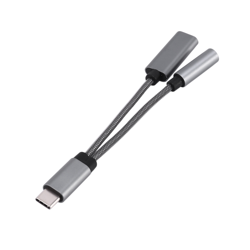 USB C to 3.5mm Headphone Jack Adapter 2 in 1,Audio Cable with PD 60W
