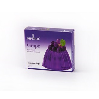อิมพีเรียล วุ้นผงเจลาตินสำเร็จรูป รสองุ่น 100 กรัม Grape Flavoured Gelatin Dessert, Imperial Brand 100 g.