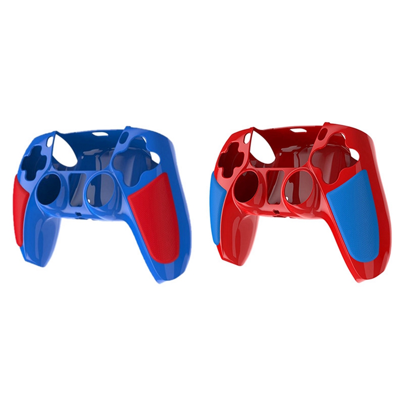 2 Pcs for PS5 Controller Cover Skin, Non-Slip Silicone Protective Cover Case Gamepad Controller, Blue-Red & Red-Blue