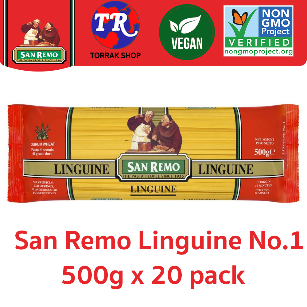 San Remo Linguine No.1 ซาน รีโม่ เส้นพาสต้า สปาเกตตี เลิงกวีเน เบอร์ 1 500g x 20 pack