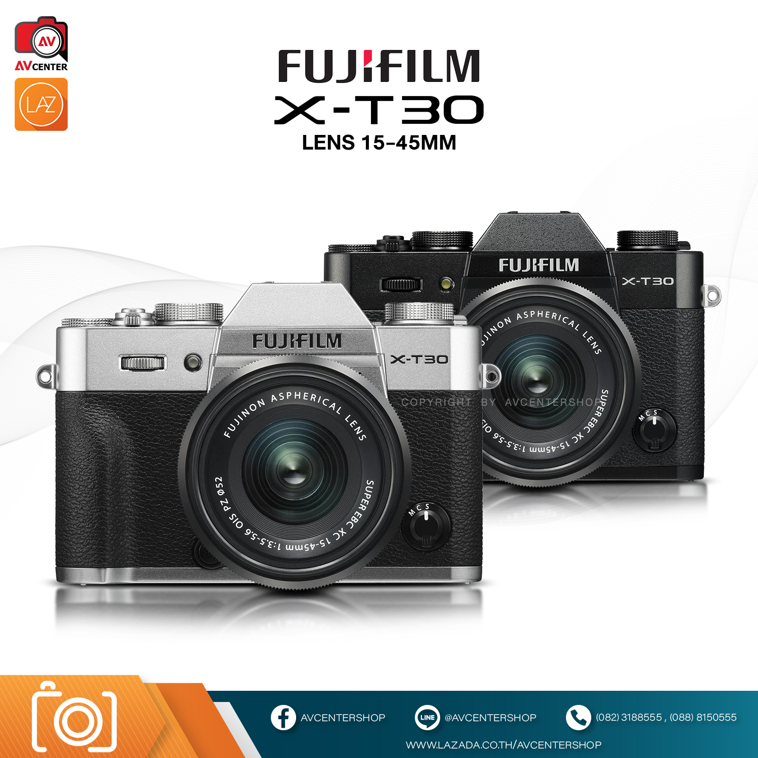กล้อง Fujifilm X-T30 kit 15-45   mm. เมนูไทย [รับประกัน 1ปี By AVcentershop]