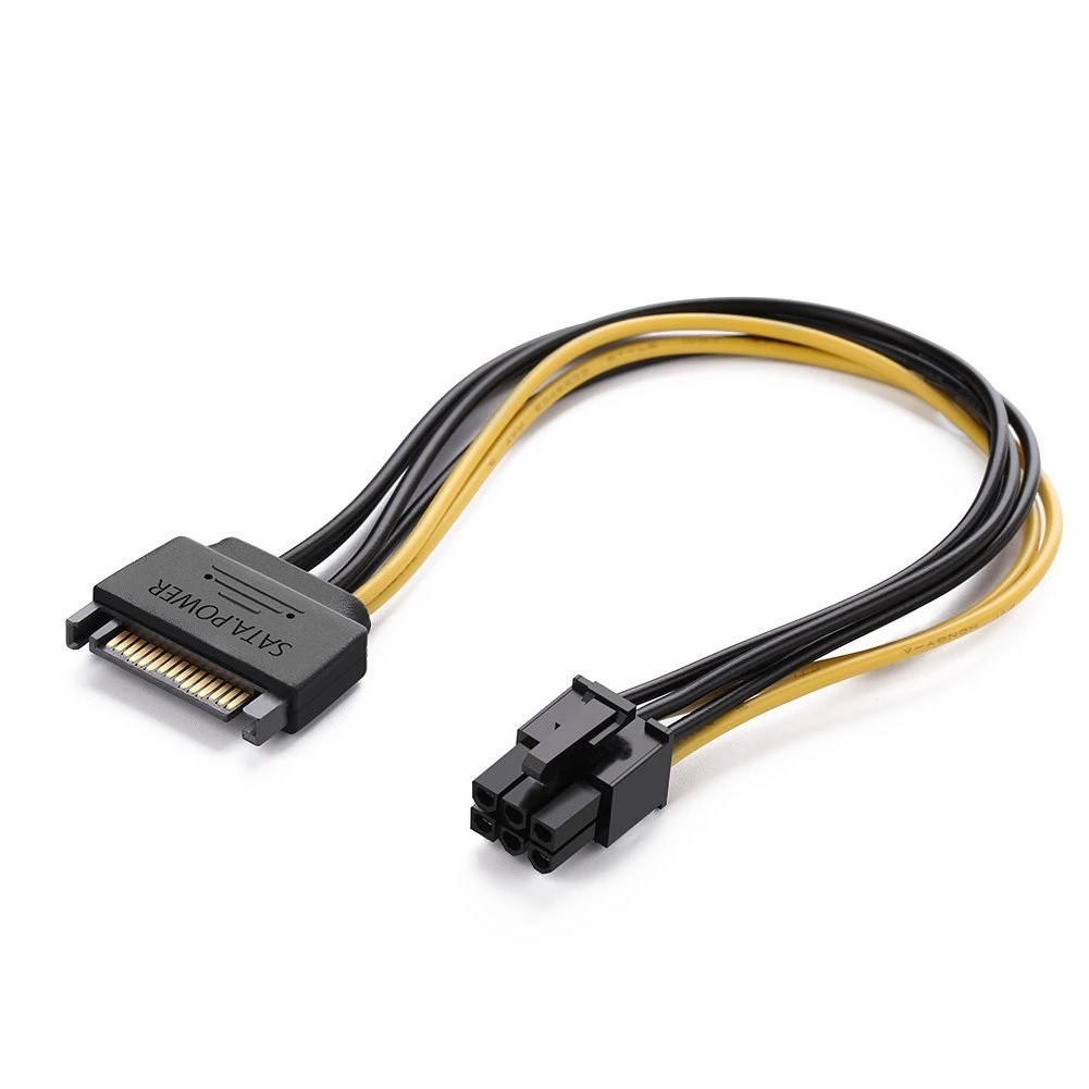 SALE PS-02 สาย Power Sata 15 Pin to 6 Pin(การ์ดจอ) Power Cable #คำค้นหาเพิ่มเติม คีย์บอร์ดเกมมิ่ง Keybord EGA RGB USB เข้าสายตัวเมีย DisplayPort