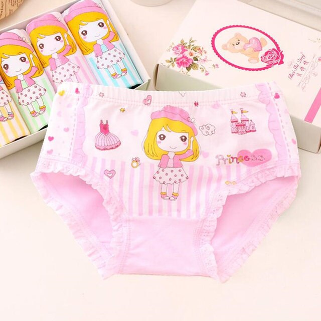 4pcs Girls Cotton Briefs Children Underwear Princess Girl Printing Panties  Kids Brief Panties Comfortable Underpants Size 2T-10T