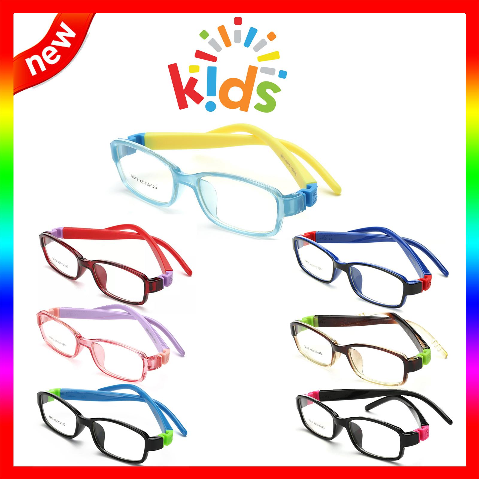 แว่นตาเกาหลีเด็ก Fashion Korea Children แว่นตาเด็ก รุ่น 8813 กรอบแว่นตาเด็ก Rectangle ทรงสี่เหลี่ยมผืนผ้า Eyeglass baby frame ( สำหรับตัดเลนส์ ) วัสดุ PC เบา ขาข้อต่อ Kid leg joints Plastic Grade A material Eyewear Top Glasses