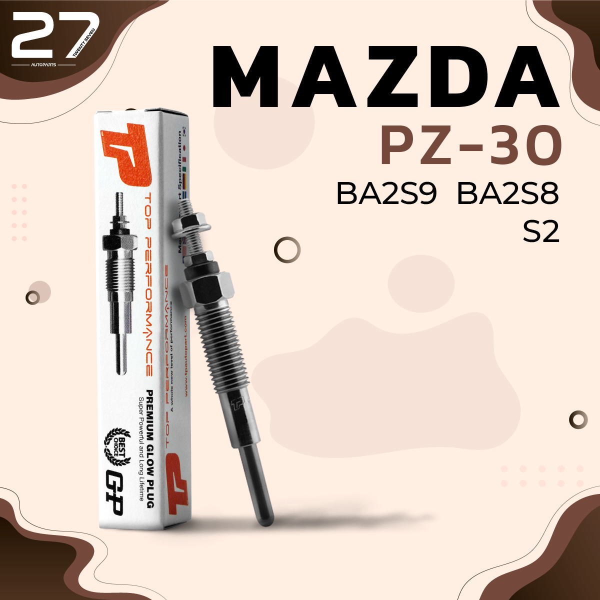 หัวเผา MAZDA BONGO B220 LUCE / S2 / (12V) 12V - รหัส PZ-30 - TOP PERFORMANCE JAPAN