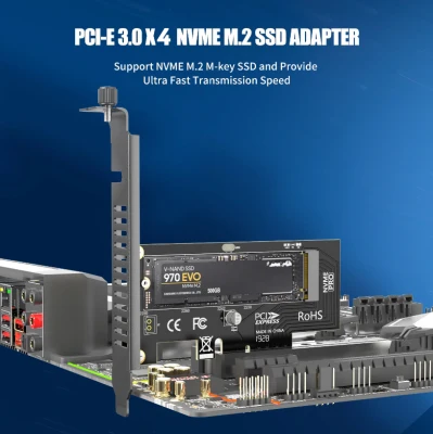KingShare.PCIE 3.0 X4 adapter M.2 NVMe SSD TO PCIE 3.0 X4 adapter M Key interface card Suppor PCI Express
