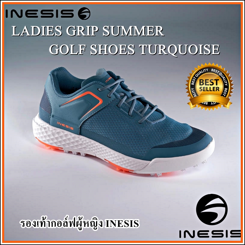 รองเท้ากอล์ฟผู้หญิง INESIS Golf Shoes Women INESIS LADIES GRIP SUMMER GOLF SHOES TURQUOISE