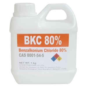 สินค้า BKC80 Benzalkonium Chloride 80% (Import from Japan) เบนซาลโคเนียมคลอไรด์ 80% (1 kg) หัวเชื้อเข้มข้น ใช้ทำน้ำยาทำความสะอาดและน้ำยาฆ่าเขื้อโรค