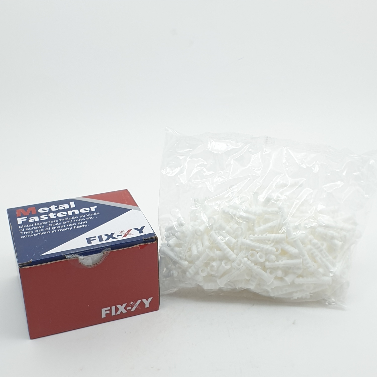 FIX-XY พุกพลาสติก เบอร์ 6 (350ชิ้น/กล่อง) EN-022-B สีขาว