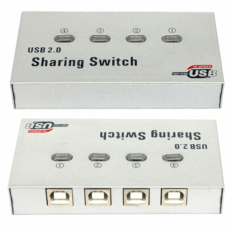 4 Port Auto USB 2.0 Selector Switch Printer Flash Driver Mouse Sharing