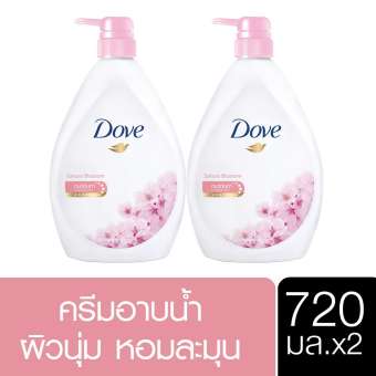 โดฟ ครีมอาบน้ำ ซากุระ บลอสซั่ม ผิวนุ่ม หอมละมุน 720 มล [x2] Dove Body Wash Sakura Blossom 720 ml [x2] ( สบู่ สบู่เหลว ครีมอาบน้ำ เจลอาบน้ำ Shower Soap Shower Cream Liquid Soap Shower Gel ) ของแท้