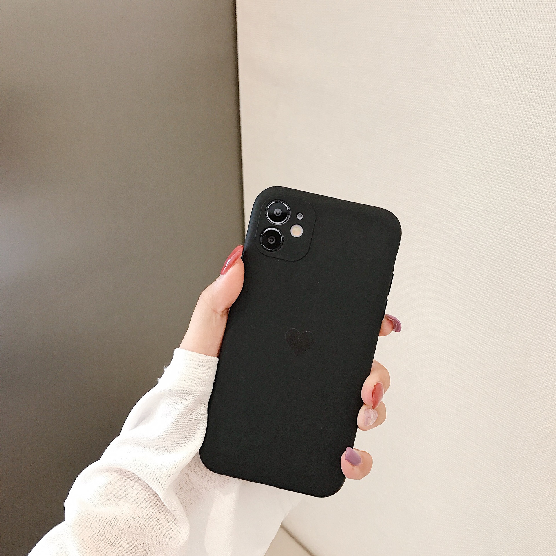 [hao fashion] เคสโทรศัพท์มือถือ เคสไอโฟน เคสมือถือ เคสราคาถูก เคสซิลิโคนนิ่ม คลุมขอบกล้องหลัง สำหรับไอโฟน12 12 Pro Max 12 11 / X / XR / max HF0174 ตระกูลสี dark wood love heart รูปแบบรุ่นที่ีรองรับ iPhone12 Mini