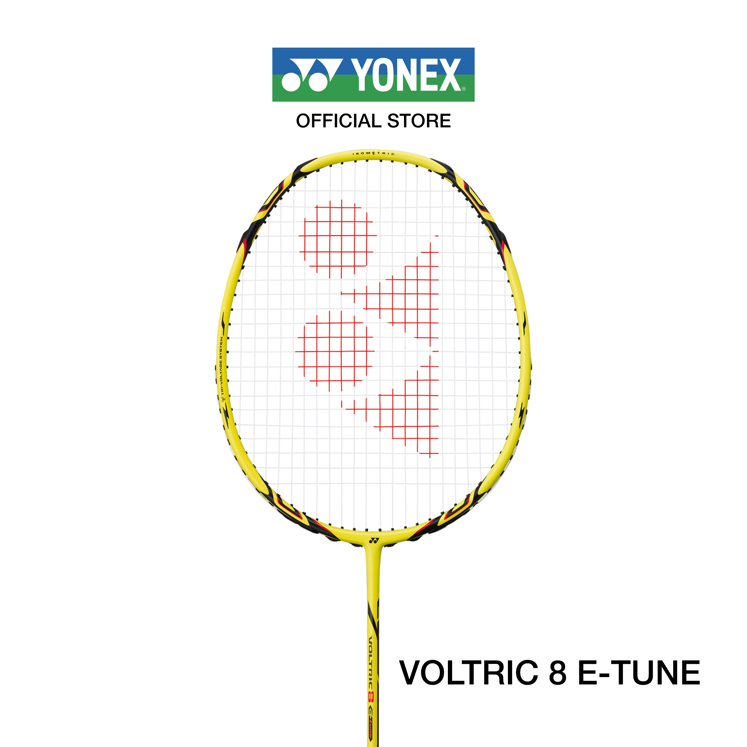 YONEX ไม้แบดมินตันรุ่น VOLTRIC 8 E-Tune น้ำหนัก 4U G5 ไม้หัวหนักก้านกลาง ตาไก่สามารถปรับเปลี่ยนได้ในส่วนบนและล่าง แถมเอ็น BG65