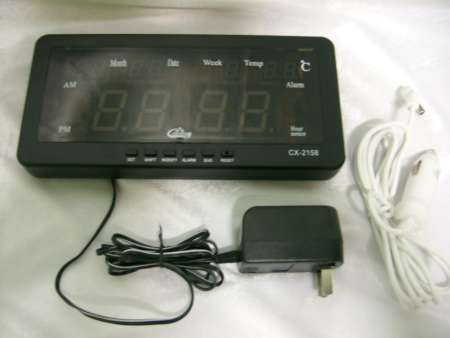 GooAB Shop นาฬิกาปลุก ตั้งโต๊ะ ติดผนัง  LED พร้อมวันที่ ขนาด 7 นิ้ว (ไฟสีเขียว)  CX2158