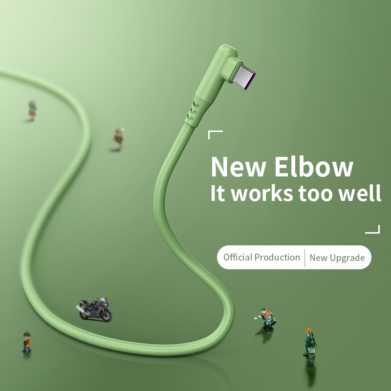 90 Degree Elbow 5A USB Cable Fast Charging Type C Cable Mobile Phone 