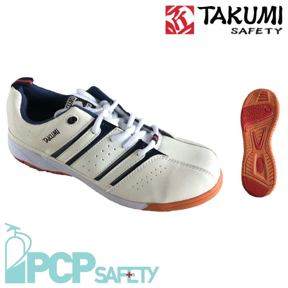 นำเข้า! รองเท้าเซฟตี้ TAKUMI TSH115W หัวเหล็ก สีขาว รองเท้าผ้าใบเซฟตี้ รองเท้าผ้าใบ รองเท้านิรภัย รองเท้า Safety รองเท้าทรงสปอร์ต รองเท้าหัวเหล็ก รองเท้าใส่เที่ยว