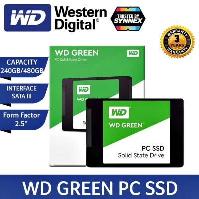 120GB240GB480GB1TB SSD (เอสเอสดี) WD GREEN SATA III 6Gb/s Warranty 3 - Y