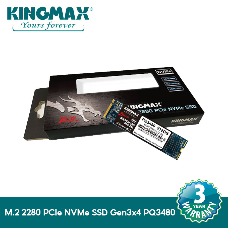 KINGMAX 512GB SSD รุ่น PQ3480 2280 PCIe NVMe SSD Gen3x4 (2,300