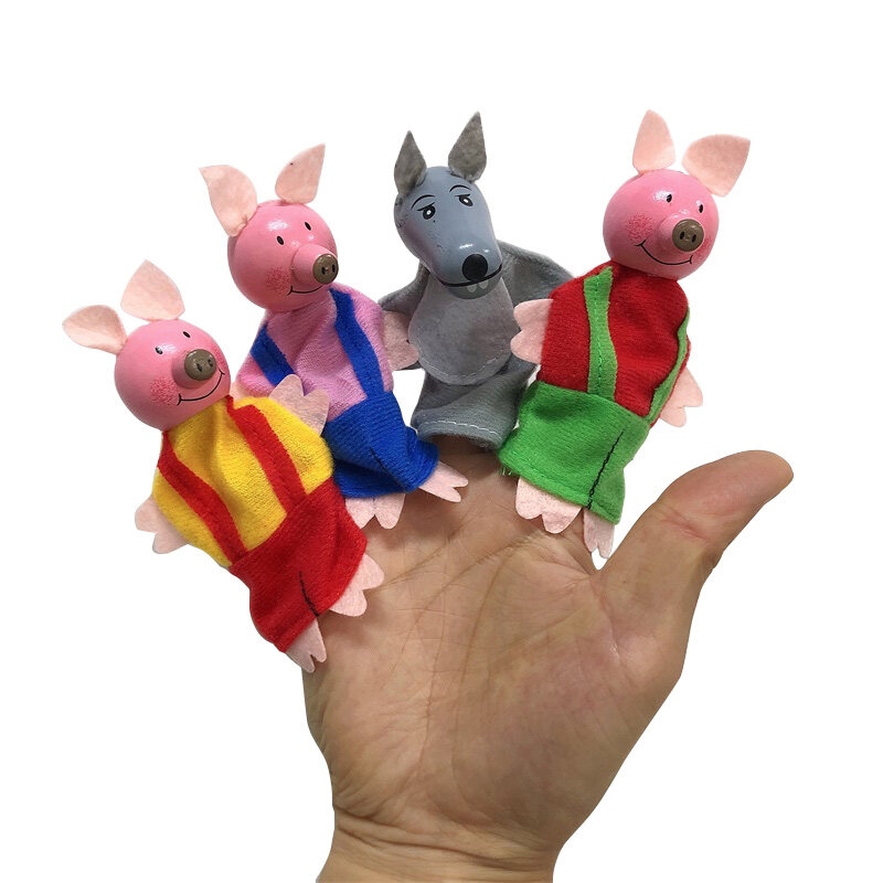 Finger Puppets Baby Mini Animals Dolls Educational Hand Cartoon Stuffed ...