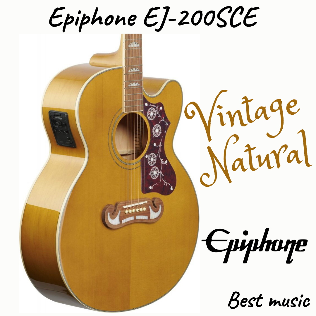 Epiphone EJ-200SCE   ( สี Vintage Natural )