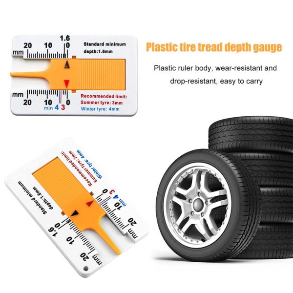 NXUGW Chất lượng cao với Keychain Công cụ đo bánh xe Cung cấp đo lường Nhựa Công cụ đánh dấu Độ sâu lốp xe ô tô Đo độsâu Chỉ báo độ sâu Thước đo độ sâu mẫu lốp