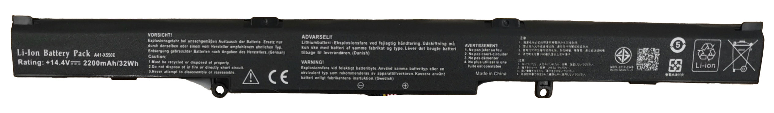 ZJSTRO Batteria A41-X550E per ASUS R510D R510DP X450J X450JF A450J A450JF K550E K550DP X550D X550DP F550D F550DP X750J X750JB X750JN X750L R751L R751LN [15V 2950mAh