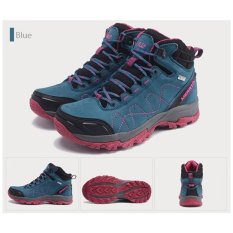 รองเท้าหนังแท้Merrto สำหรับผู้หญิง ปีนเขา เดินป่า เกรดพรีเมี่ยม กันน้ำ หุ้มข้อ รุ่น 8628 (สีฟ้า/ชมพู)