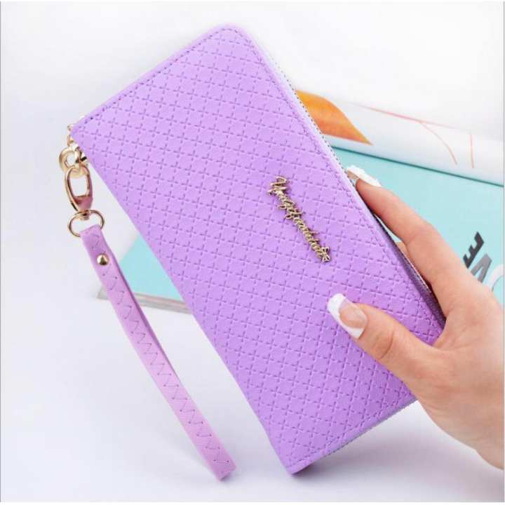 กระเป๋าตังค์ผู้หญิง สีม่วง AD02