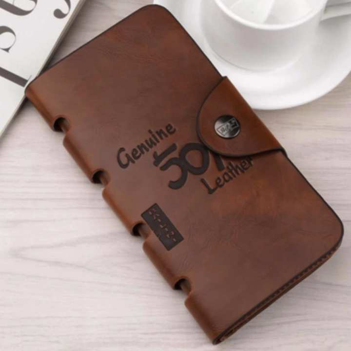 Baellerry กระเป๋าสตางค์ ผู้ชาย กระเป๋าเงิน กระเป๋าตัง บาง ทรงยาว Men Wallet Business Style Long Pattern PU Leather Wallet for Men - Brown