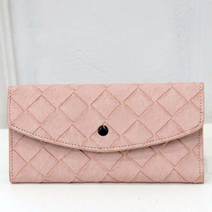 Bag Fashion กระเป๋าสตางค์ใบยาว กระเป๋าเงินผู้หญิง กระเป๋าสตางค์น่ารัก รุ่น 075 (สีกะปิอ่อน)