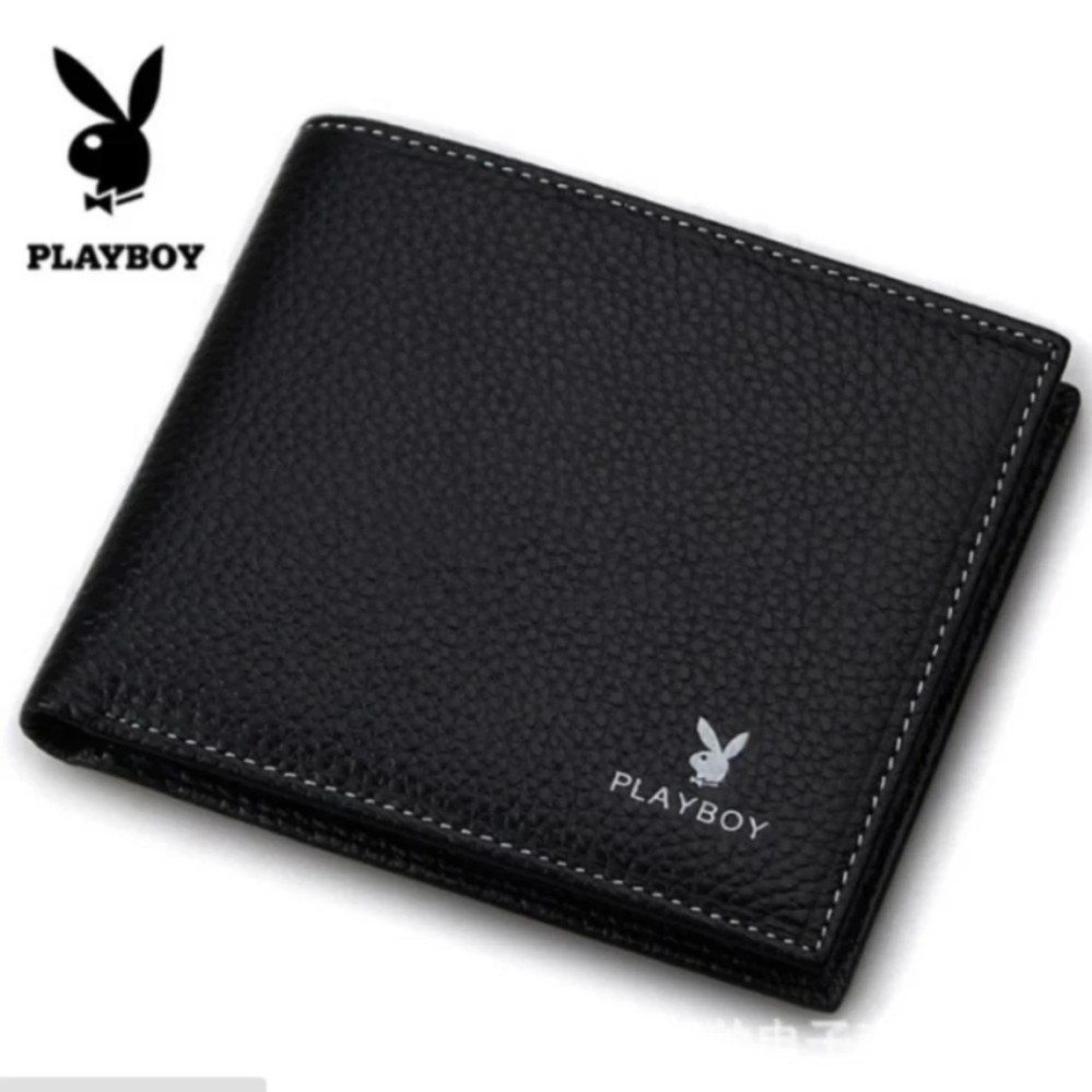 BAOBAO SHOPกระเป๋า กระเป๋าสตางค์ play boy เท่ห์ทันสมัย ทรงสีเหลี่ยมผืนผ้าแนวนอน(สีดำ)