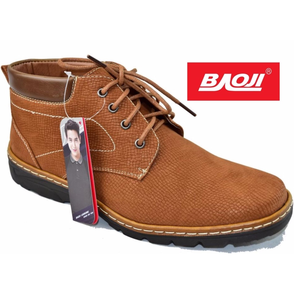 Baoji รองเท้าผ้าใบผู้ชายหุ้มข้อ BAOJI รุ่น BK3008 (สีน้ำตาล)