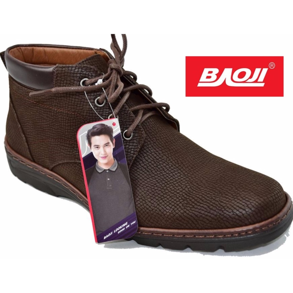 Baoji รองเท้าผ้าใบผู้ชายหุ้มข้อ BAOJI รุ่น BK3008 (สีน้ำตาล)