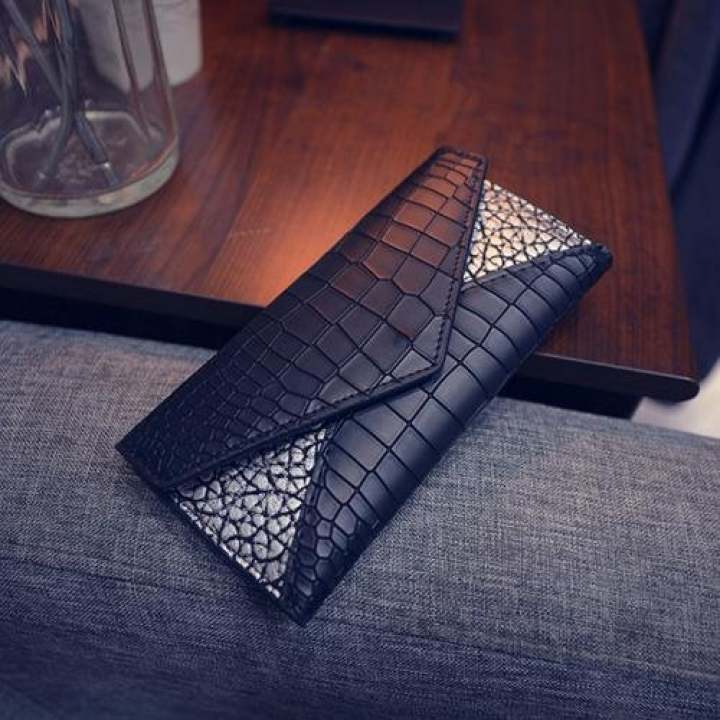 Beauty bag กระเป๋าสตางค์ใบยาว กระเป๋าเงินผู้หญิง กระเป๋าสตางค์น่ารัก รุ่น LW-044 (ดำ)(Int: One size)