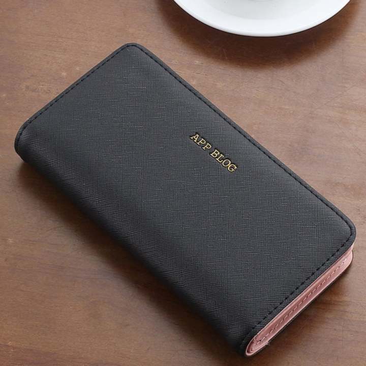 Beauty bag กระเป๋าสตางค์ใบยาว กระเป๋าเงินผู้หญิง กระเป๋าสตางค์น่ารัก รุ่น LW-060 (ดำ)(Int: One size)