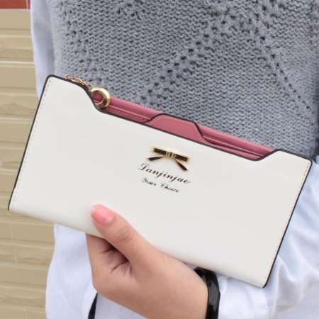 Trusty  กระเป๋าสตางค์ใบยาว แบบแยกชิ้น กระเป๋าโทรศัพท์ Woman Long Wallet 1383 - สีขาว