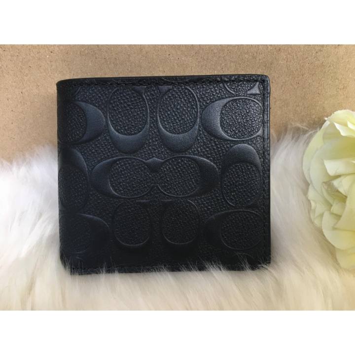 COACH F75363 กระเป๋าสตางค์ชายหนังปั้มลายซี