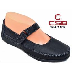 CSB รองเท้าคัทชูหนังแท้ผู้หญิง CSB รุ่น BG619(สีดำล้วน)
