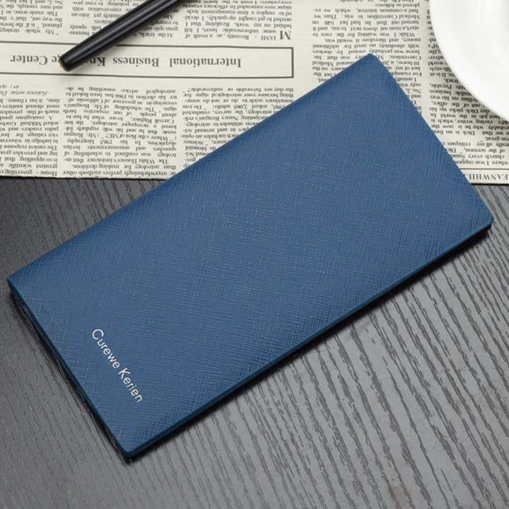Curewe Kerien กระเป๋าสตางค์ ผู้ชาย กระเป๋าเงิน กระเป๋าตัง บาง ทรงยาว Men Wallet Business Style Long Pattern PU Leather Wallet for Men -...