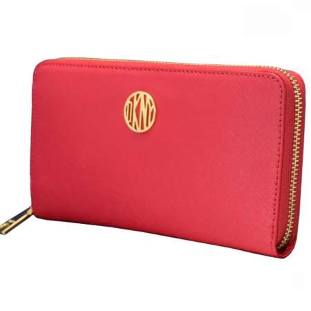 DKNY Bryant Saffiano Leather Zip Around Wallet (Crimson)