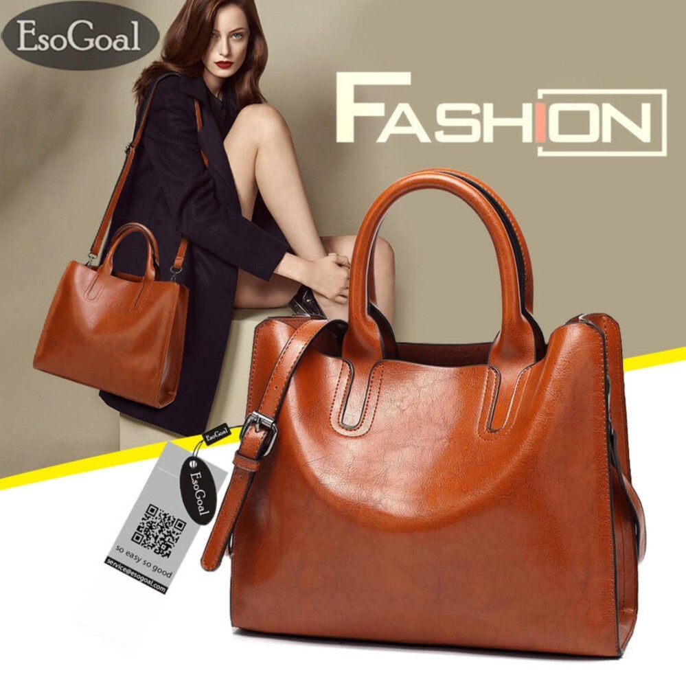 EsoGoal กระเป๋าถือ กระเป๋าสะพายไหล่ กระเป๋าสะพายพาดลำตัว Women High Quality Leather Handbag