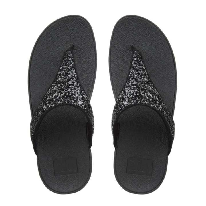 FITFLOP รองเท้าแตะรุ่น GLITTERBALL TOE-POST สี BLACK