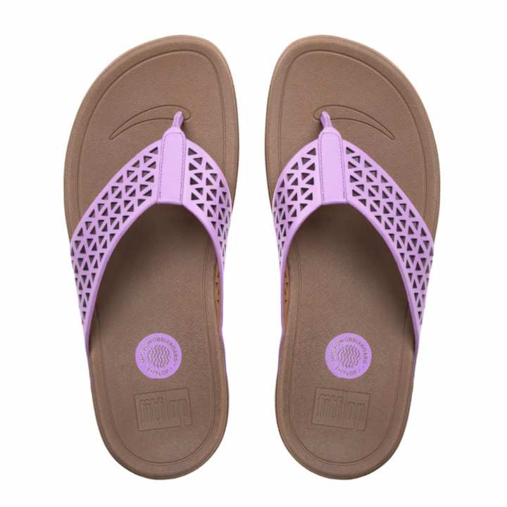 FITFLOP รองเท้าแตะรุ่น LEATHER LATTICE SURFA DUSTY LILAC COLOR สี DUSTY LILAC