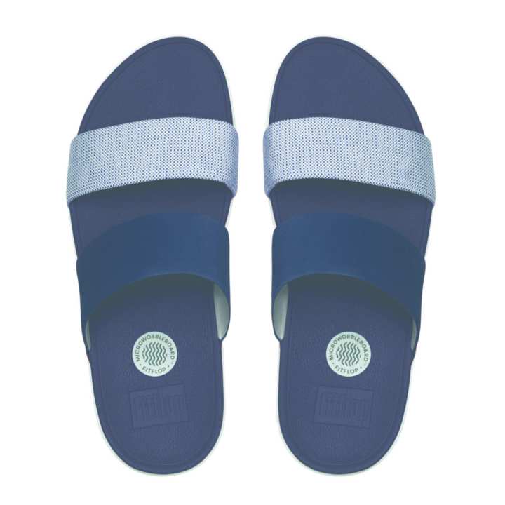 FITFLOP รองเท้าแตะหญิงรุ่น LOOSH SLIDE สี BLUE WEAVE
