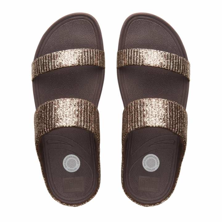 FITFLOP รองเท้าแตะรุ่น LULU SUPERGLITZ SLIDE สี COPPER