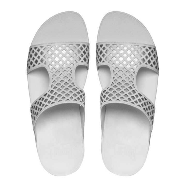 FITFLOP รองเท้าแตะรุ่น SAFI SLIDE สี White/Silver
